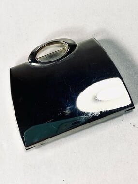 Silver Plated Hand Bag Shaped Miniature Compact Mirror Stamp Markings